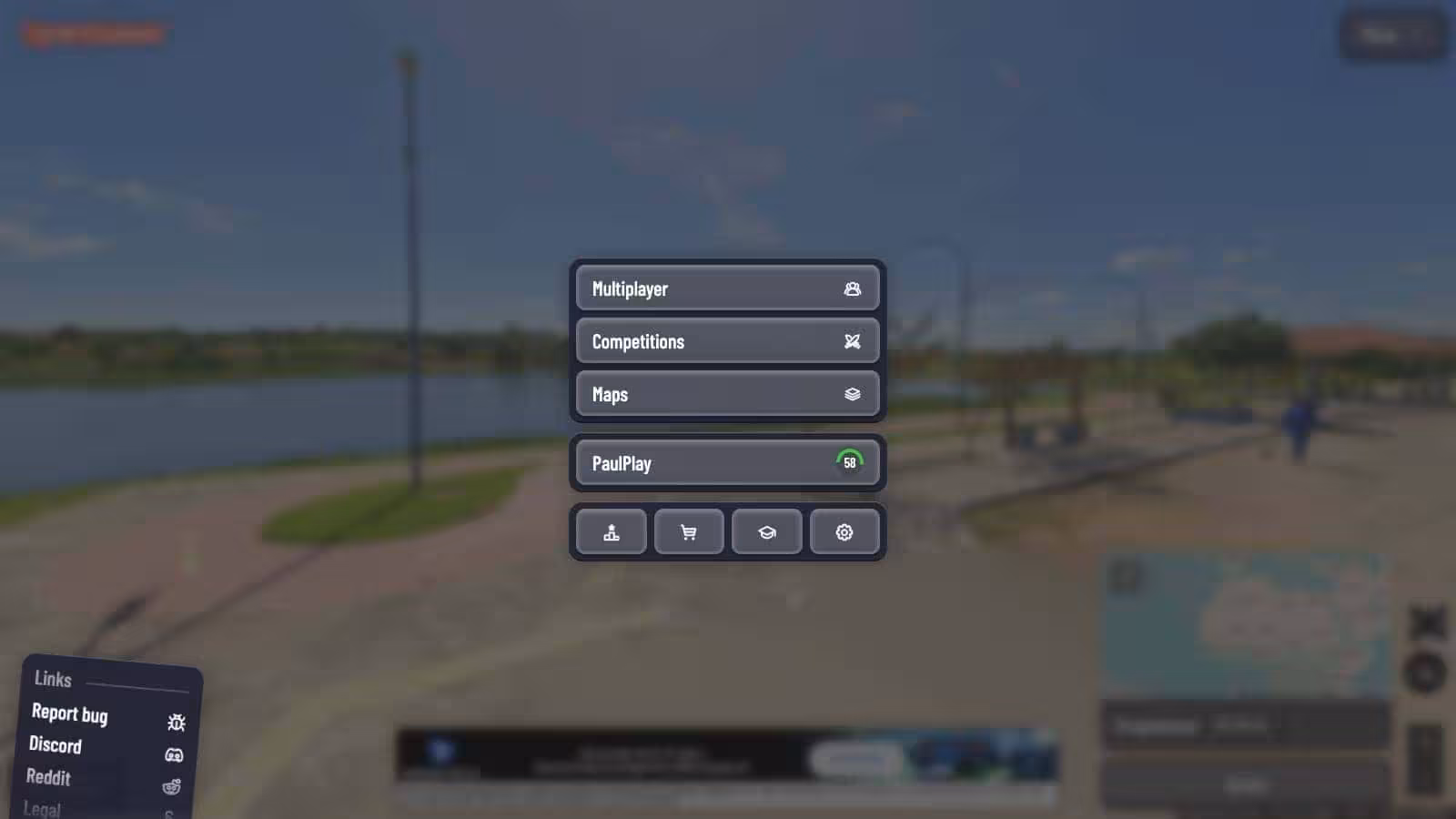 The OpenGuessr menu overlay above a Street View panorama