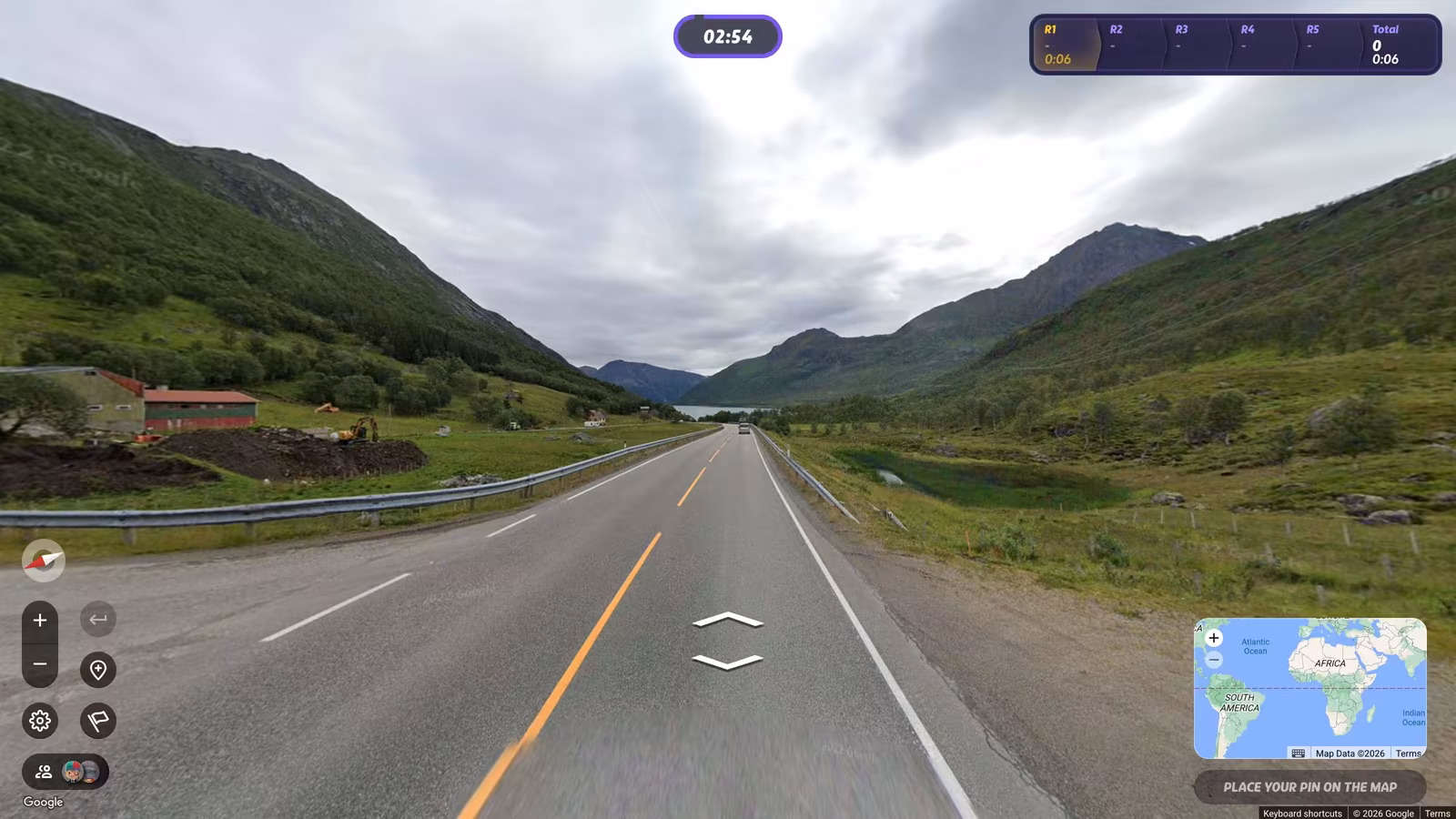 A GeoGuessr round in a Norwegian valley