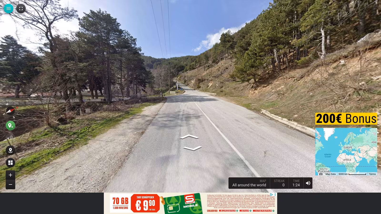 A Geotastic round on a mountain road